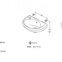 IDO Trevi L111820101 Раковина на 40 см, отверстие для смесителя слева, в комплете с монтажным комплектом