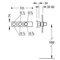 Tres Block System 20735399 Термостат для ванны (хром)