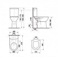 JIKA Olymp 827613 - Керамический бачок для унитаза Dual Flush | нижний подвод воды