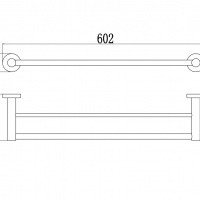 Savol Серия 56 S-005648 Двойной держатель для полотенца 600 мм (нержавеющая сталь сатин)