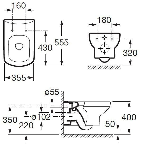 Roca Dama Senso 346517000 Унитаз подвесной, купить в интернет-магазине ...