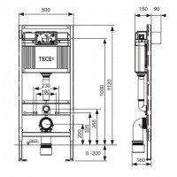 TECE Profil 9300000 Система инсталляции для подвесного унитаза 112*50 см