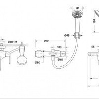 Bravat Flow F671105C-B Смеситель для ванны (Хром)
