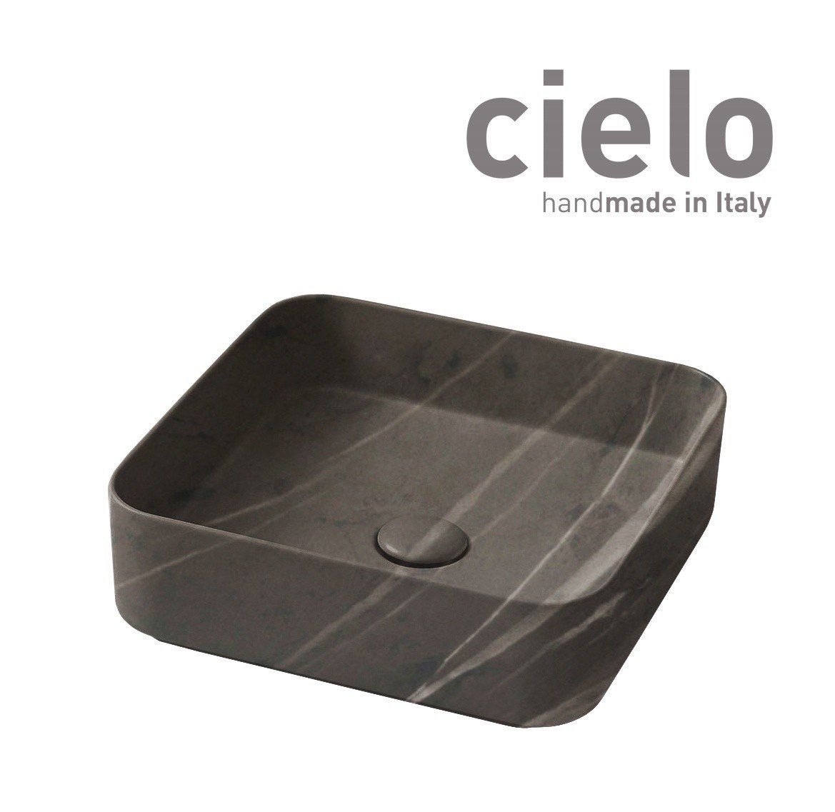 Ceramica CIELO Shui Comfort SHCOLAQ40 GS - Раковина накладная на столешницу 40 * 40 см (Grey Stone)