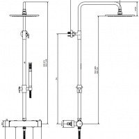 IB Rubinetti Milanotorino MT801CC Душевая система с термостатическим смесителем (Хром)