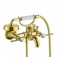 AXOR Montreux 16551990 Смеситель для ванны в комплекте с ручным душем (Полированное золото)