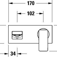Duravit Manhattan MH1070004010 Настенный смеситель для раковины - внешняя часть (хром)