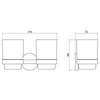 Timo Saona 13034/17 Двойной стакан для зубных щёток подвесной (золото матовое)