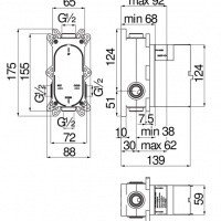 NOBILI WE81100 Встраиваемый механизм смесителя для ванны