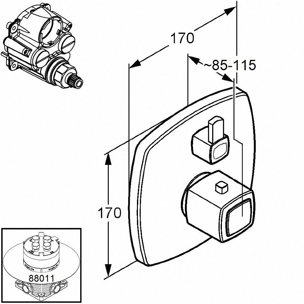 KLUDI Q-BEO 508350542 Смеситель термостат для душа (хром), купить в ...