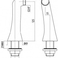 Вертикальное подключение для смесителя 1544/00C0cr GATTONI
