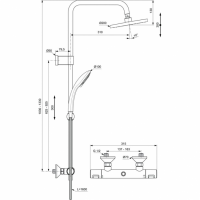 Ideal Standard CERATHERM T25 A7701AA Душевая система с термостатическим смесителем (хром)