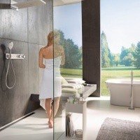 Термостатический смеситель для ванны 15357400 Hansgrohe RainSelect (белый, хром)