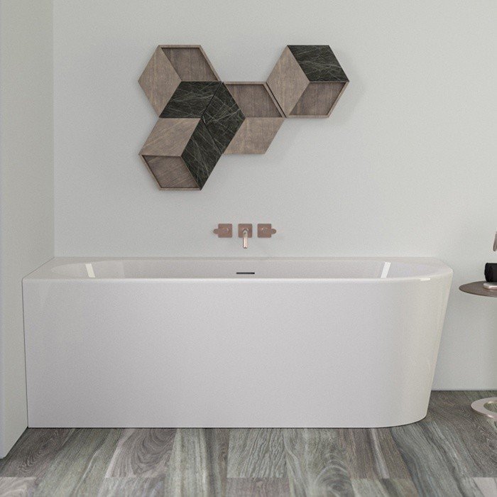 KNIEF Wall XS 0100-255-R Ванна пристенная в левый угол 165*75 см (белый ...