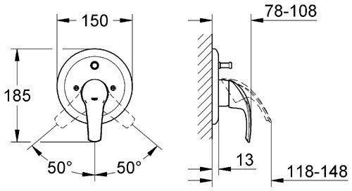 grohe eurosmart 19450 001 Смеситель для ванны (хром), в магазине ...