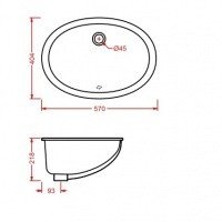 ArtCeram Diana DIL001 01 00 Раковина встраиваемая снизу на 57 см