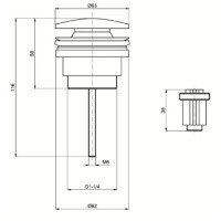 AQUAme AQM7003GM Донный клапан | сливной гарнитур - для раковины без перелива (металл)